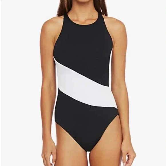 NWT Ralph Lauren Bel Air High Neck One Piece Sz 14 - Picture 2 of 14